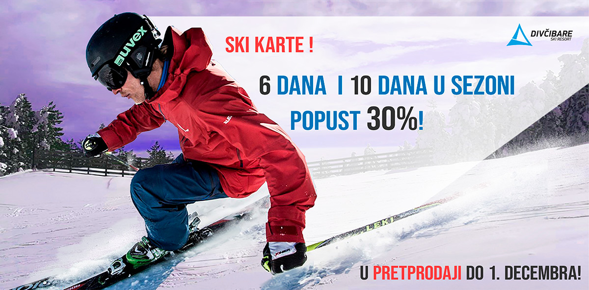 Ski karte za 6 i 10 dana u sezoni — u pretprodaji sa popustom od 30%!